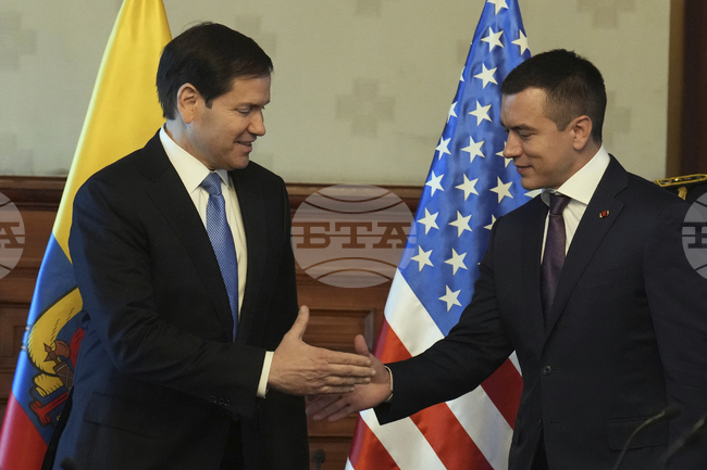 Рубио обяви твърдата подкрепа на САЩ за Еквадор в борбата срещу организираната престъпност