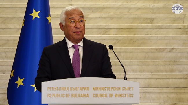 Европа стои плътно до Украйна, трябва да възпираме хибридните заплахи, каза председателят на Европейския съвет Антонио Коща