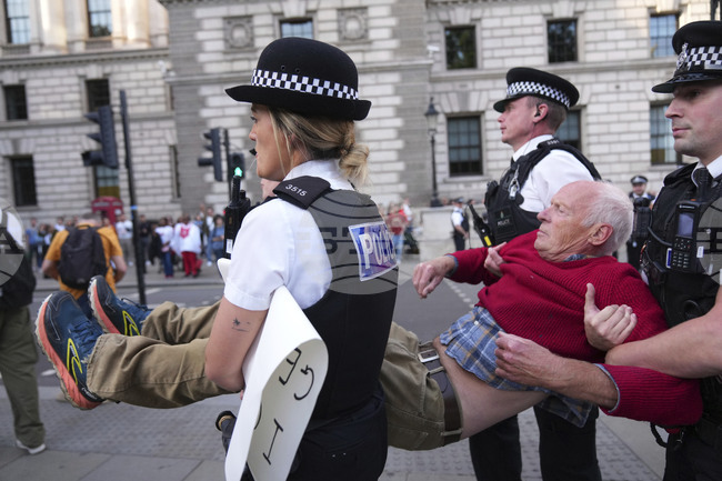 Общо 890 демонстранти са били арестувани при снощния протест на пропалестинска организация в центъра на Лондон, каза британската полиция
