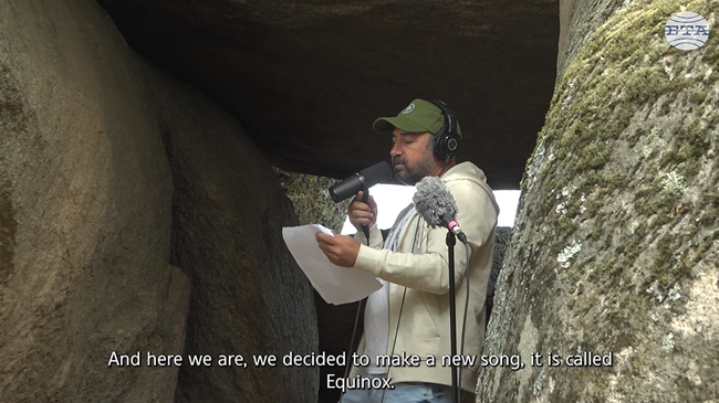 Stefan Valdobrev and The Usual Suspects Record at Thracian Sanctuary Beglik Tash for The Acoustics of Bulgaria Project