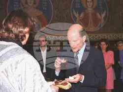 Министър-председателят Симеон Сакскобургготски, патриарх Максим и всленеския патриарх Вартоломей - съвместна света литургия