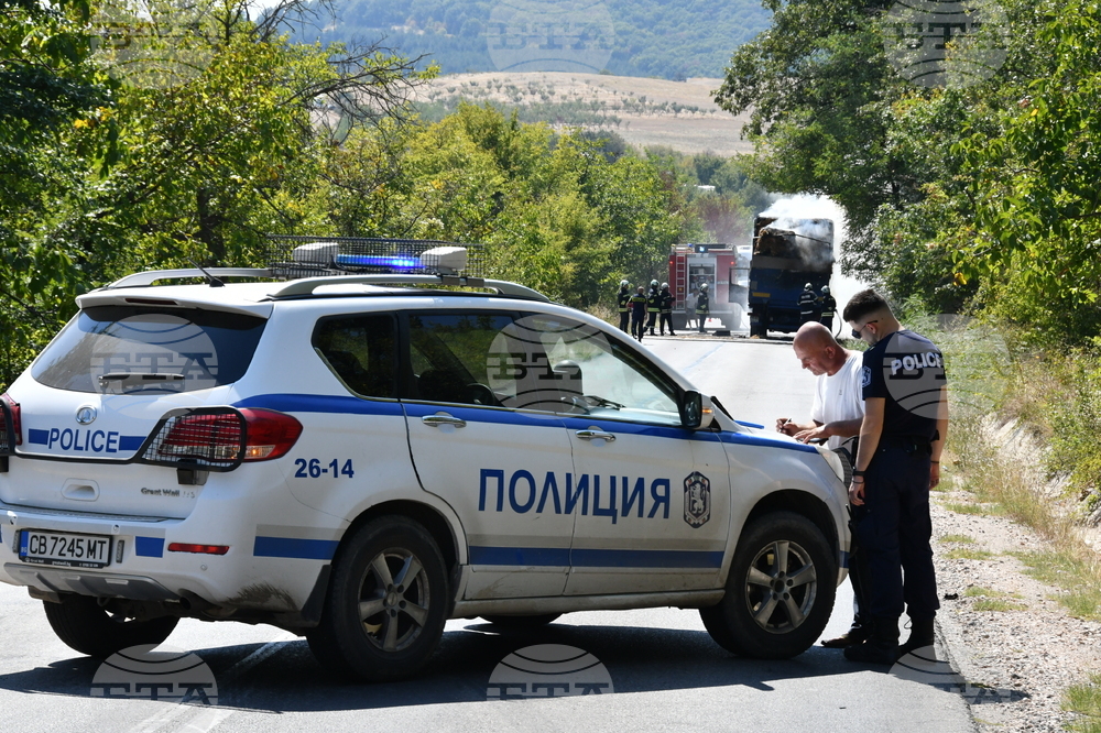 Хасково - камион - пожар