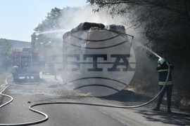 Хасково - камион - пожар