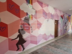 Велико Търново -  Средно училище „Емилиян Станев“ - стенопис - откриване