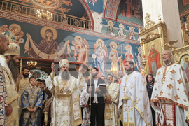 Патриарх Даниил - храм "Въздвижение на светия кръст Господен" - света литургия