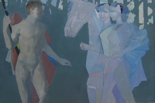 Надежда Джакова прави кураторски тур в изложбата на Людмил Лазаров