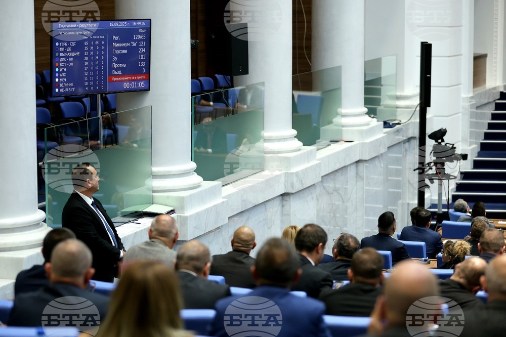 Народно събрание - вот на недоверие - гласуване