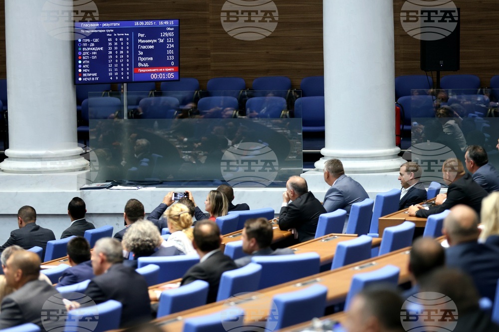 Народно събрание - вот на недоверие - гласуване