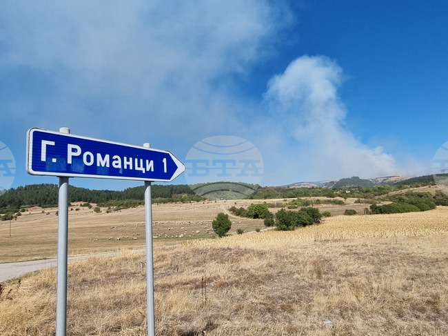 Пожарът над брезнишкото село Горни Романци е ограничен