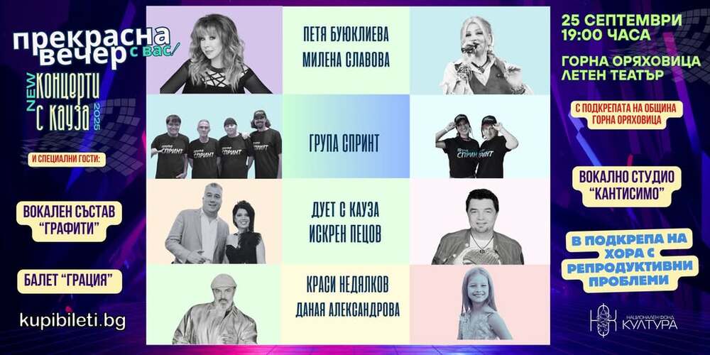 Концерт в Горна Оряховица ще подкрепи няколко общественозначими каузи