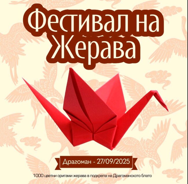 Първият фестивал на жерава в Драгоман ще се състои тази събота