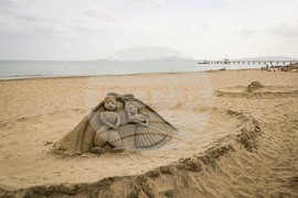 Бургас - пясъчна фигура на Пижо и Пенда