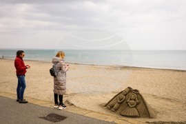 Бургас - пясъчна фигура на Пижо и Пенда