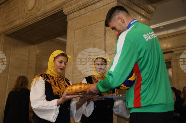 Националите ни по волейбол бяха посрещнати в Народното събрание 