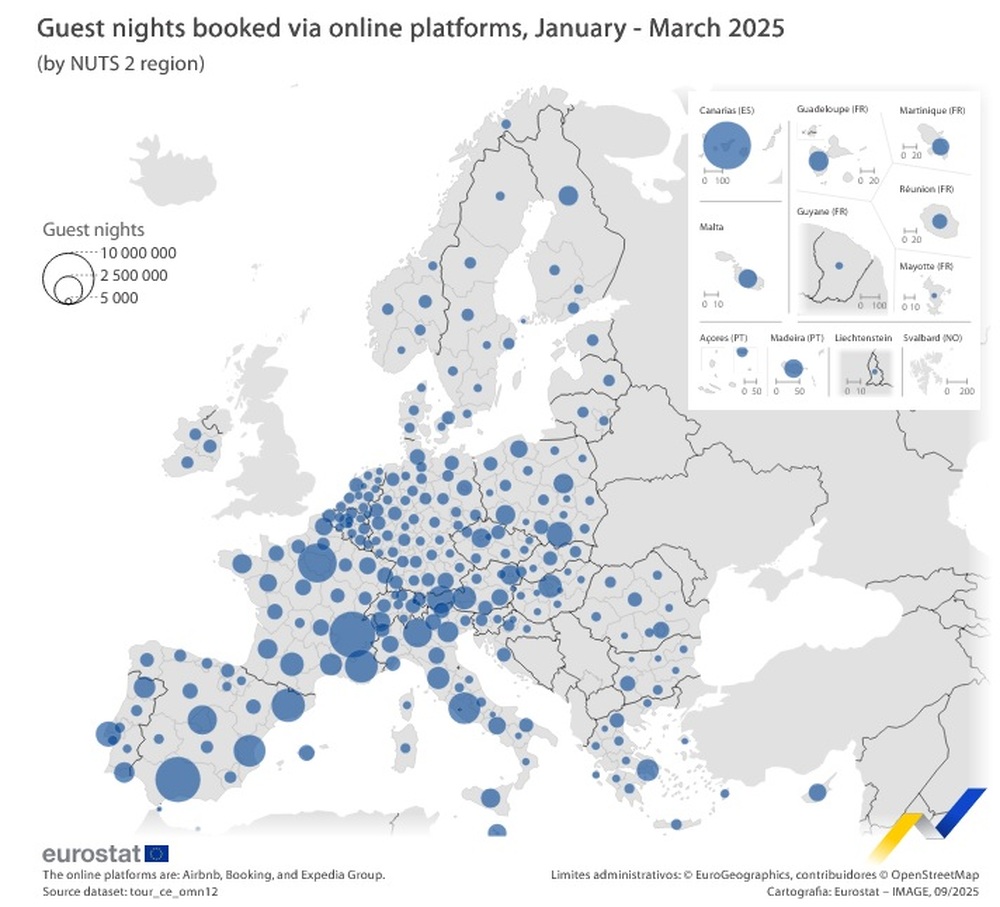 Guest Nights in EU Booked Online Continue Solid Growth - Eurostat