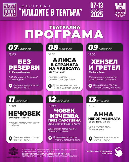 Драматичен театър „Борис Луканов“ – Ловеч: Фестивал в Ловеч надниква в бъдещето на театъра срещу билет от 10 лева