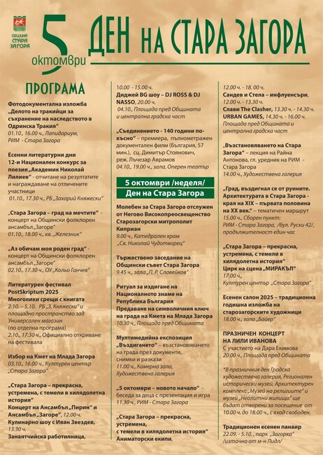 С богата програма Стара Загора отбелязва днес празника на града 