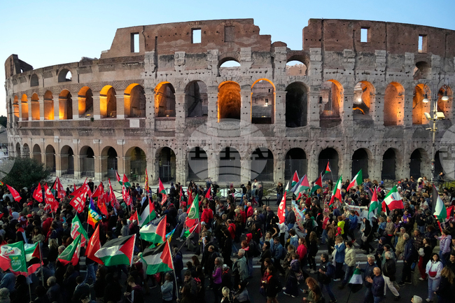 APTOPIX Italy Gaza Flotilla Protest