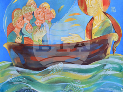 Връзката между Христос и човека е показана в 13 платна на Юлия Станкова. Снимка: Галерия „Париж“