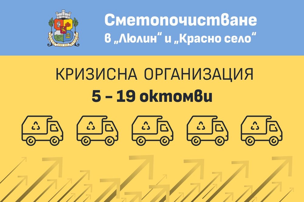 Столична община въвежда кризисна организация за сметопочистването в "Люлин" и "Красно село" от 5 октомври