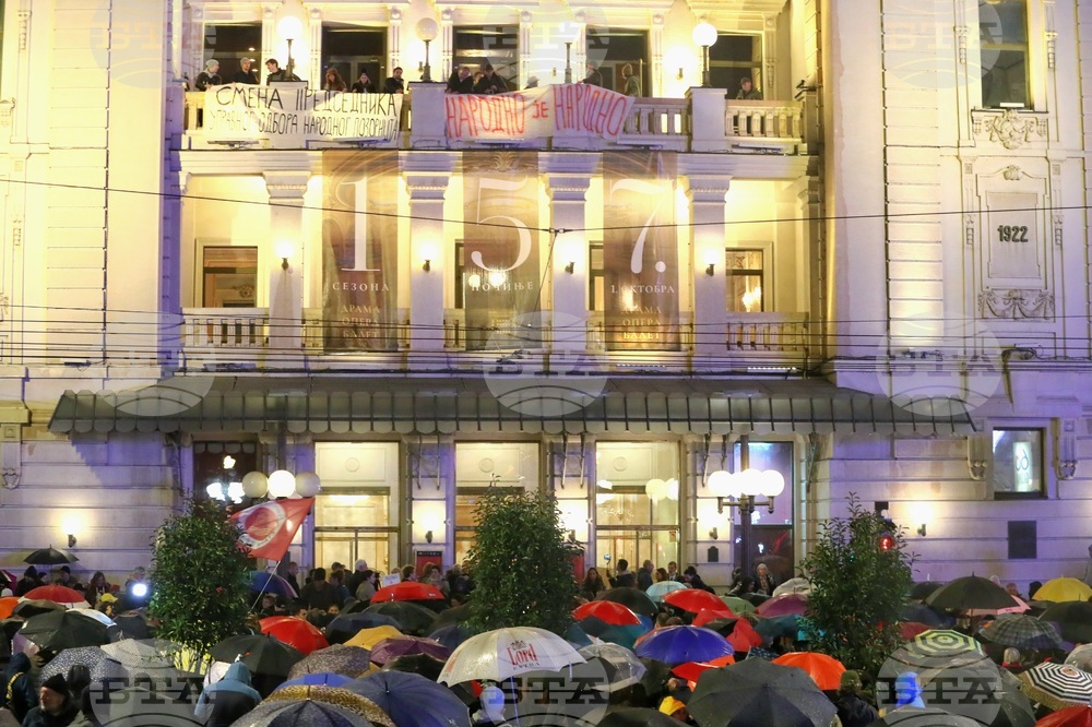 Сърбия - Народен театър - актьори - протест