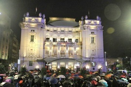 Сърбия - Народен театър - актьори - протест