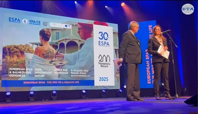 Нашата мисия е да укрепим здравния туризъм в Европа, каза новоизбраният президент на Европейската СПА асоциация Сийка Кацарова в Естония