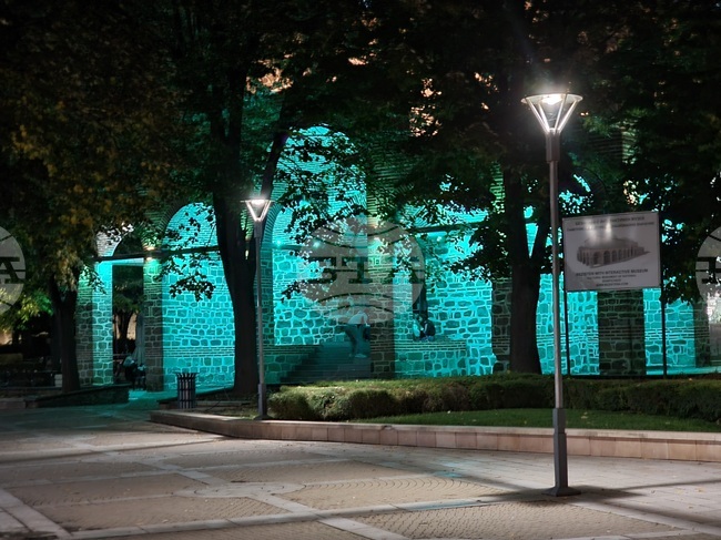 Ямбол - Петвековната каменна сграда на Безистена - Европейския ден на донорството - осветление