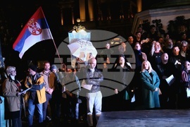 Сърбия - Народен театър - протест