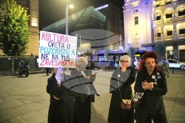 Сърбия - Народен театър - протест