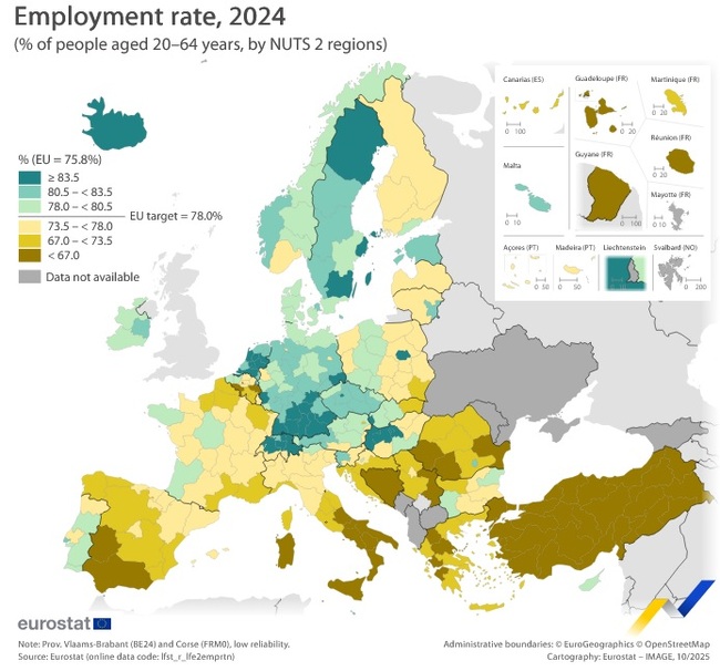 Равнището на заетост в ЕС и България е нараснало през миналата година, отчита Евростат