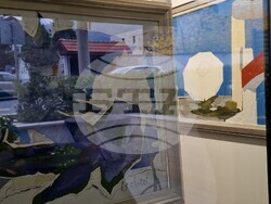 Изложбата „Път в синьо“ на Георги Лечев в галерия Vejdi. Снимка – Даниел Димитров/БТА