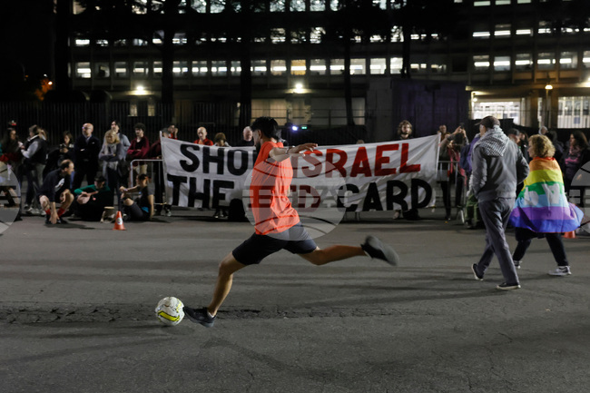 Italy Israel Soccer Protest