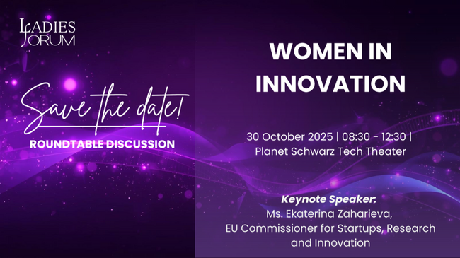 Roundtable Discussion on Women in Innovation to Be Held in Sofia