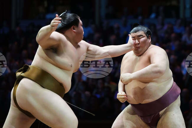 APTOPIX Britain Grand Sumo