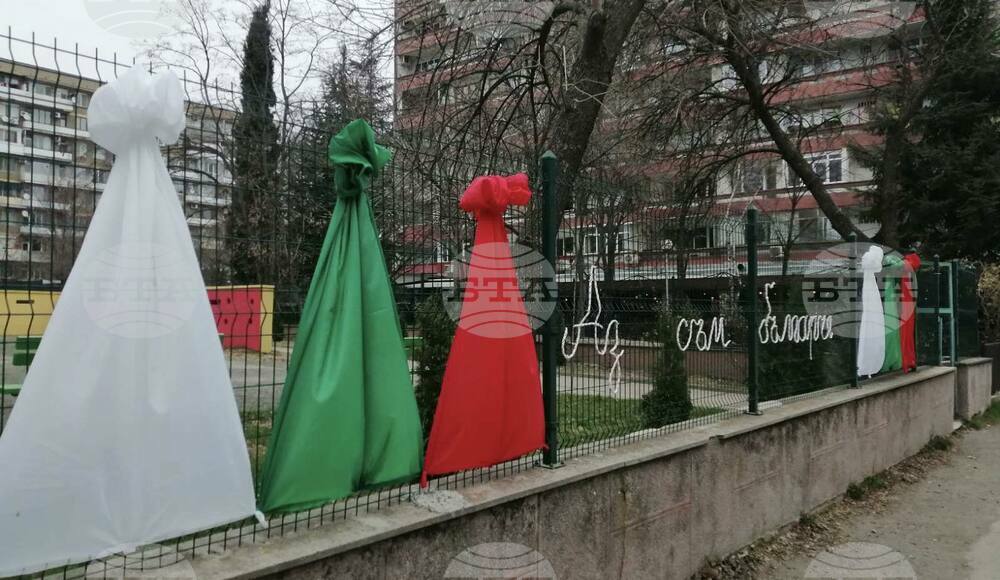 Старозагорска детска градина приветства с българския трибагреник за Трети март