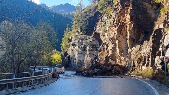 Паднала скална маса затвори пътя Девин – Смолян