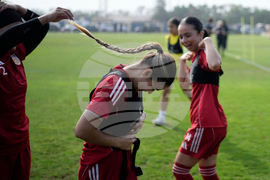 APTOPIX Afghanistan Women's Refugee Team