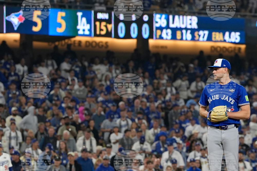 CORRECTION World Series Blue Jays Dodgers Baseball