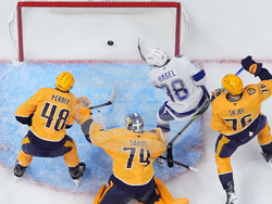 APTOPIX Lightning Predators Hockey