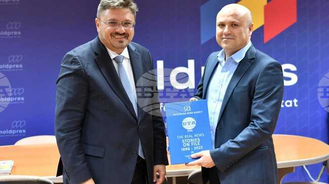 Генералният директор на БТА Кирил Вълчев се срещна с директора на молдовската новинарска агенция МОЛДПРЕС Виталий Хадей 