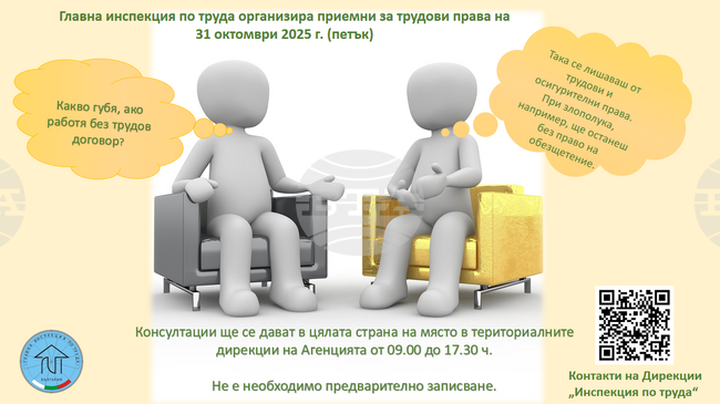Главната инспекция по труда организира приемни за трудови права в цялата страна по случай 118-ата си годишнина