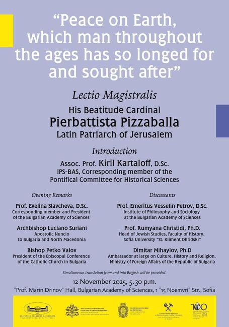 Latin Patriarch of Jerusalem Cardinal Pierbattista Pizzaballa to Visit Bulgaria at Invitation of Assoc. Prof. Kiril Kartaloff