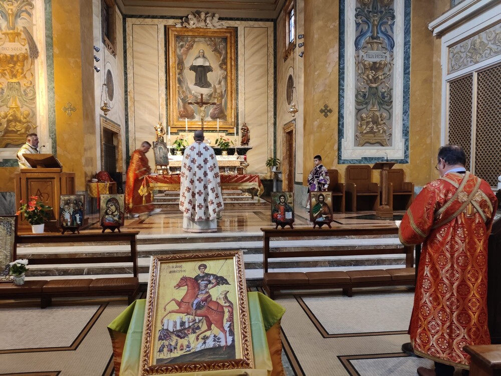 Църковната община „Свети Седмочисленици“ в Рим отбеляза празника на свети Димитър Солунски Чудотворец