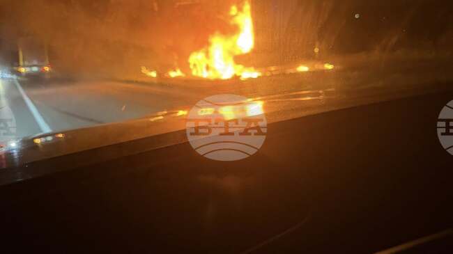 ТИР се запали в движение на пътя Ямбол - Елхово