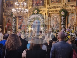 Българският патриарх и Софийски митрополит Даниил отслужи света литургия в столичната митрополитска катедрала "Св. великомъченица Неделя", в деня, в който църквата почита св. крал Стефан Милутин. Снимка: Димитрина Ветова/БТА