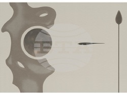 Велико Маринчевски подрежда изложба с творби, създадени в ателиетата на международната Графична база Гуанлан. Снимка: Галерия „Ракурси“