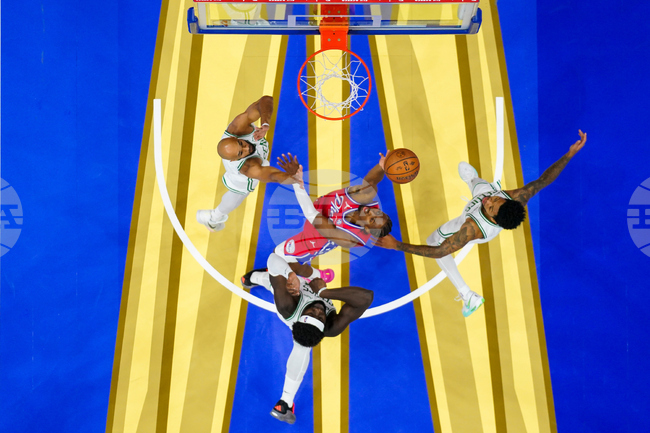 AP TOPIX Celtics 76ers Basketball