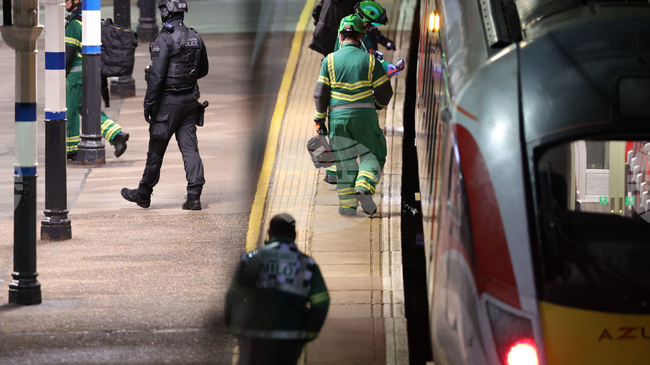 Девет души са с животозастрашаващи прободни рани след масово кръвопролитие в британски влак; двама са арестувани за нападение с нож