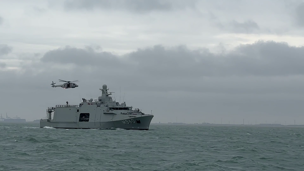 Белга: Първият нов белгийски миночистач пристигна във военноморската база в Зебрюге